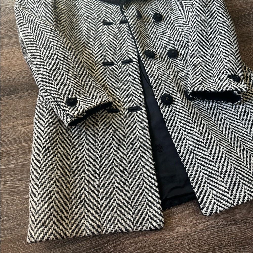 Gianni Versace 1973 Herringbone Wool Double Breasted Peacoat - Picture 2 of 12